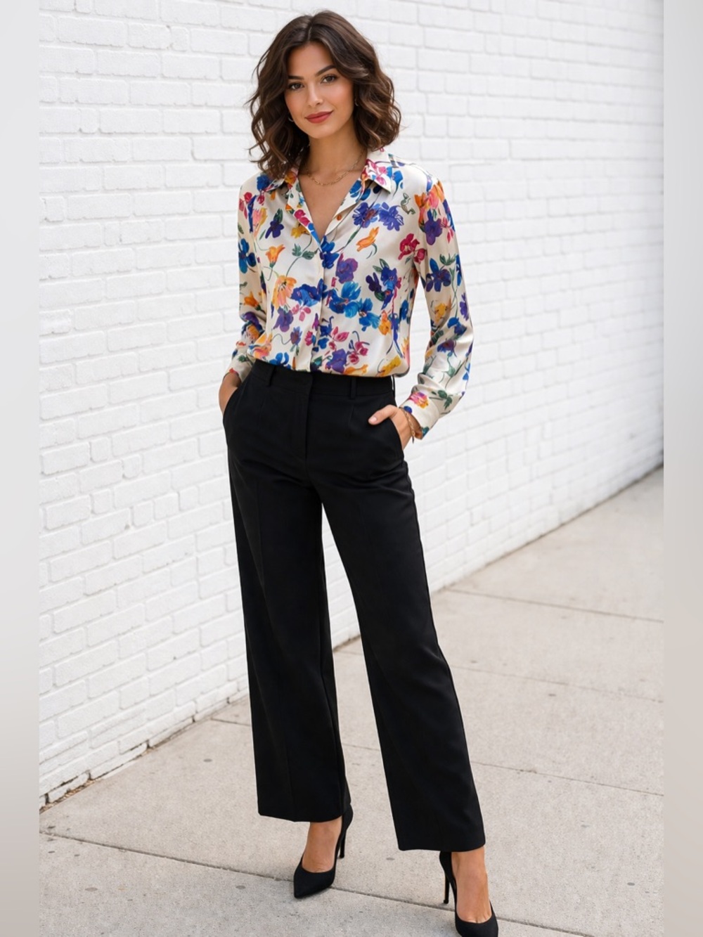 Philosophy Floral Button-Up Blouse in Multicolor